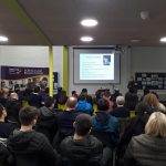 Students and parents attending Justin Craig event