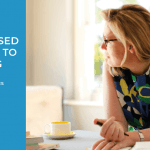'Evidence-based approaches to parenting' with female at table with tea